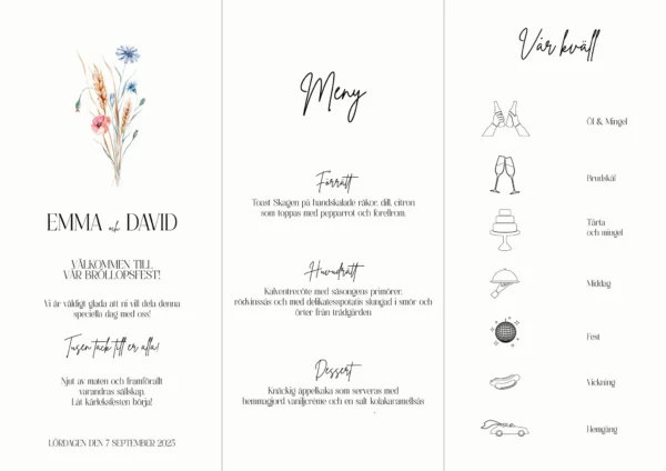 Festprogram till bröllop från LettersForYou