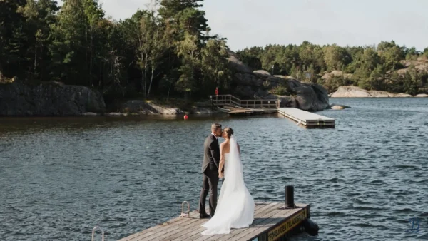 Lilla Brattön bröllopsfotografering vid brygga